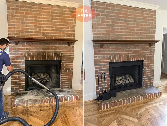 Hilton Head Island Chimney Sweep carefully sanitizing a fireplace in Hilton Head Island, SC
