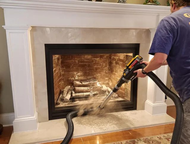 Fireplace cleaning performed by Hilton Head Island Chimney Sweep in Hilton Head Island, SC